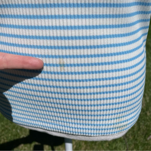 Vintage Blue Striped Ribbed Tank Top 70s/80s - Picture 6 of 7